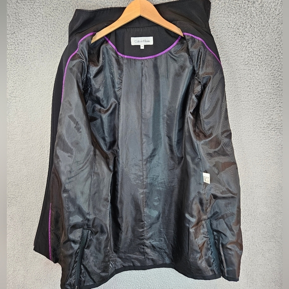 Calvin klein Rain Coat Mens sz M Black Pockets Side Hip Zips Double Zipper - Picture 5 of 14